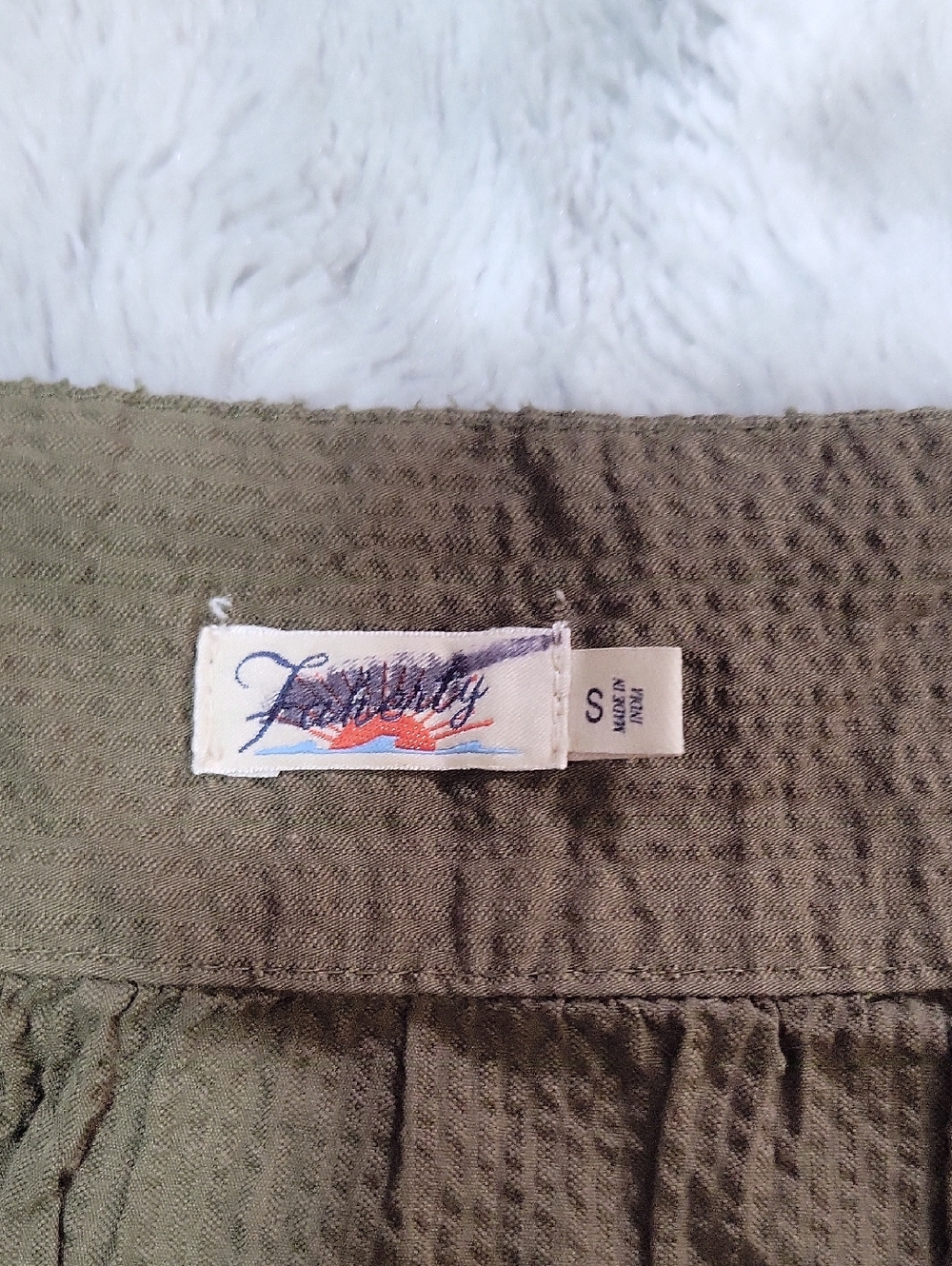 Actual Color Is Green NWT Faherty Marina Seersucker Button Front Tank Tip S - Picture 3 of 4